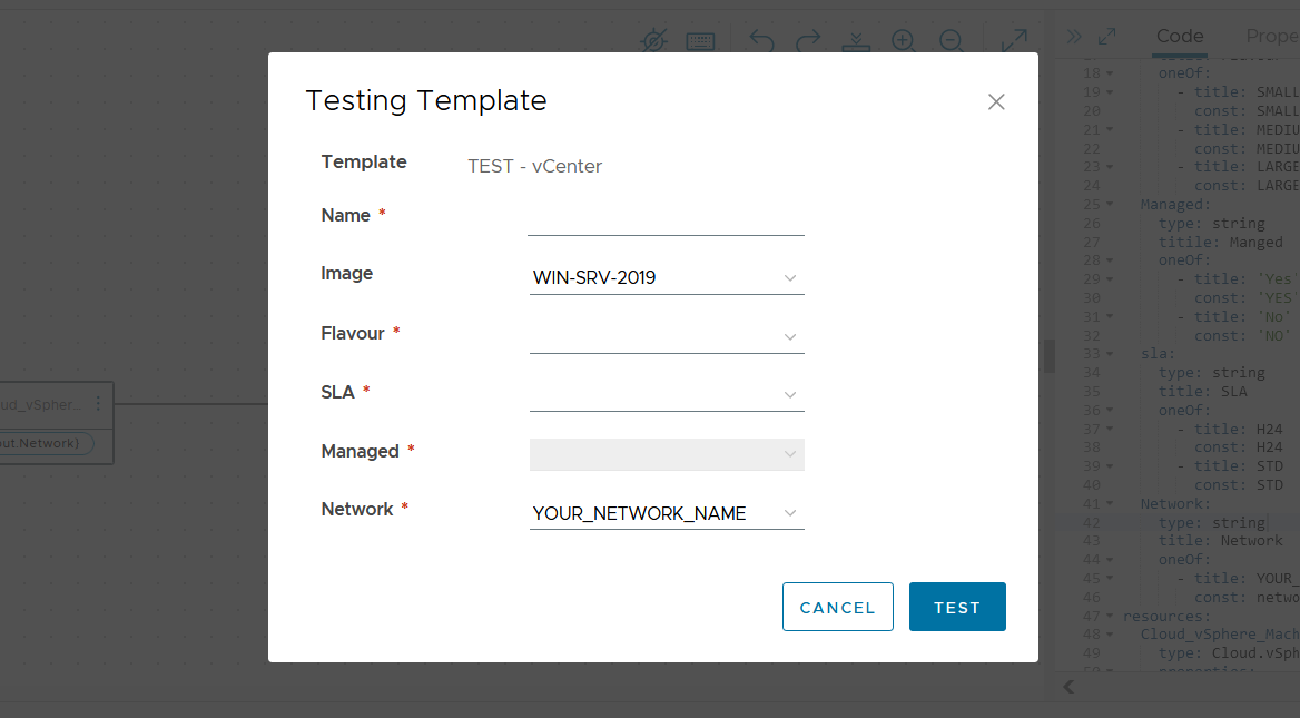 vCenter VM Blueprint