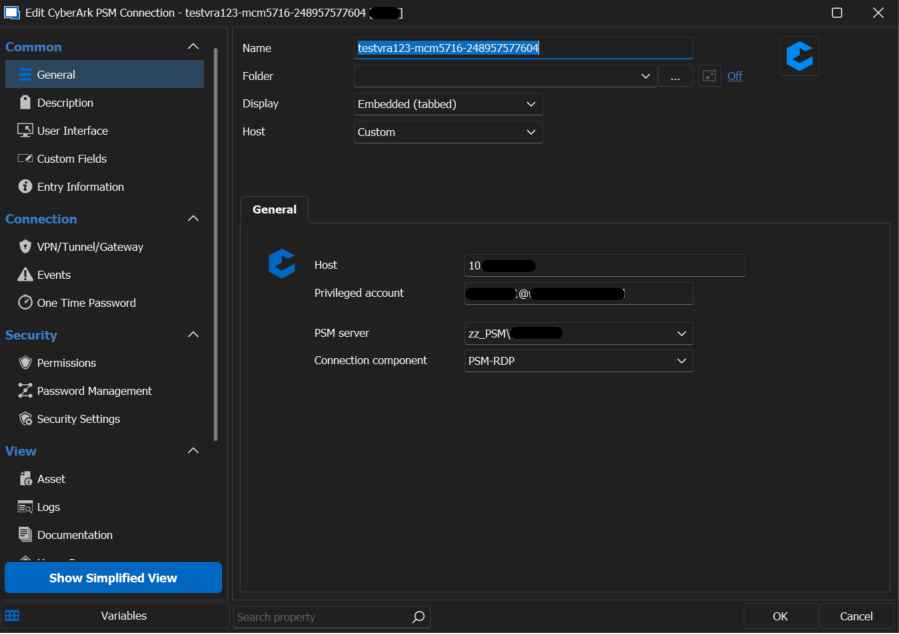 Created Connection Entry in RDM